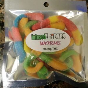 GONE GREEN GUMMY WORM GUMMIES 300MG THC